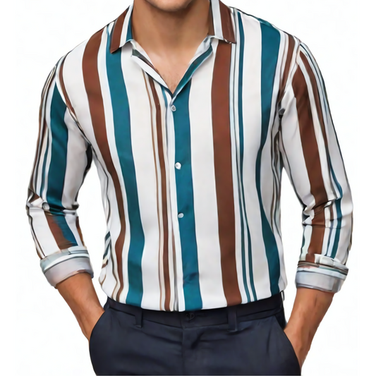 STRIPED SUMMER SHORT SLEEVE SHIRT