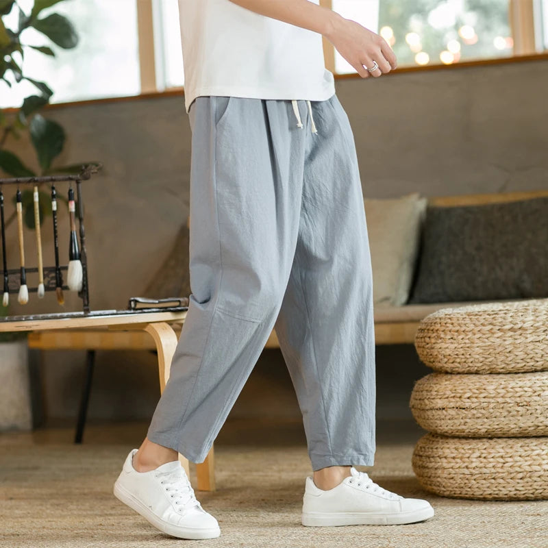 COTTON LINEN PANTS